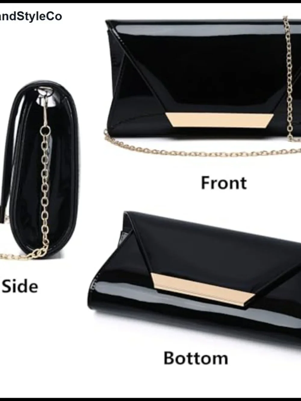 Elegant Patent Leather Clutch Purse for Women
